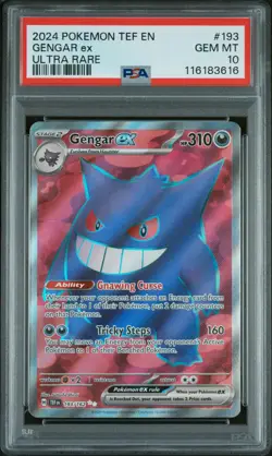 2024 POKEMON TEF EN-TEMPORAL FORCES ULTRA RARE #193 GENGAR EX PSA 10 - Image 1