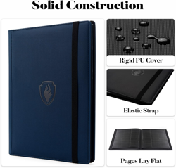 Trading Card Binder 9 Pocket, Fabmaker PU Cover Card Collection Binder for 360 C - Image 2