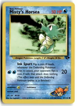2000 Pokemon - Gym Challenge Misty’s Horsea #87/132 - Image 1