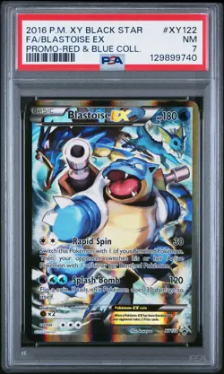 2016 POKEMON XY BLACK STAR PROMO #XY122 FULL ART/BLASTOISE EX PSA 7 - Image 1