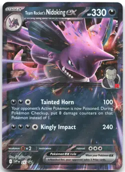 Team Rocket's Nidoking ex 217 Holo Promo Scarlet & Violet Promo Pokemon NM - Image 1