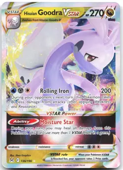 Hisuian Goodra VSTAR 136/196 Holo VSTAR Rare Lost Origin Pokemon Near Mint - Image 1
