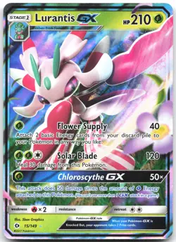 Lurantis GX 15/149 Holo Ultra Rare SM Base Set Pokemon Near Mint - Image 1