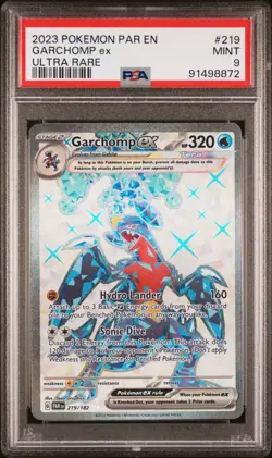2023 POKEMON PAR EN-PARADOX RIFT ULTRA RARE #219 GARCHOMP EX PSA 9 - Image 1