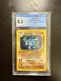 1999 Pokemon Machamp #8 Base Set 1st Edition Holo CGC 8.5 - Image 1
