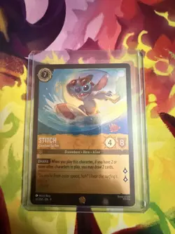 2025 Disney Lorcana Stitch Carefree Surfer 24/204 Fabled Legendary Gold FOIL - Image 1