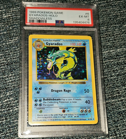 Pokemon 1999 Gyarados Base Set Shadowless 6/102 Holo Rare PSA 6 English TCG Card - Image 2