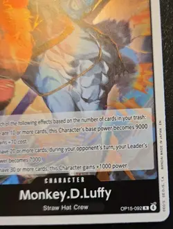 Monkey.D.Luffy OP15-092 Foil Rare Adventure On Kami's Island One Piece Card Game - Image 5