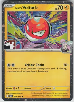 Pokemon TCG Iono's Voltorb Common Prize Pack Series Cards 047/159 - Image 1