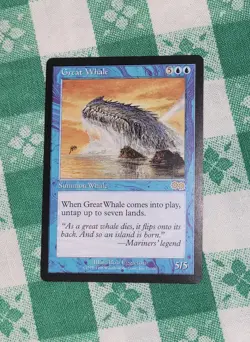 1998 Magic MTG Urza's Saga Great Whale #77 - Image 1