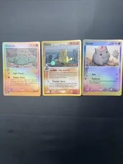 Lot Of 3 Holo Pokemon Cards! Elekid, Geodude And Spoink! - Image 1