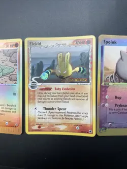 Lot Of 3 Holo Pokemon Cards! Elekid, Geodude And Spoink! - Image 2