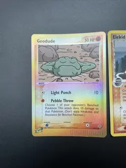 Lot Of 3 Holo Pokemon Cards! Elekid, Geodude And Spoink! - Image 3