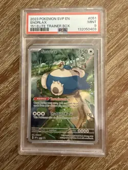 2023 POKEMON SVP EN-SV BLACK STAR PROMO 151 ELITE TRAINER BOX #051 SNORLAX PSA 9 - Image 1