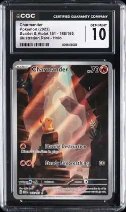 2023 POKEMON SCARLET & VIOLET 151 #168/165 CHARMANDER CGC 10 GEM MINT - Image 1