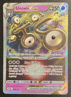 Unown VSTAR Full Art UR 066/195 Pokemon TCG SWSH Silver Tempest Ultra Rare NM - Image 1