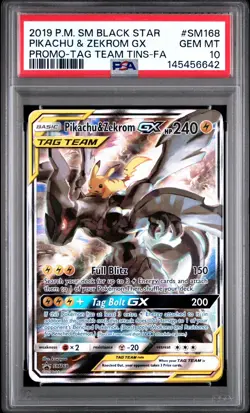 2019 POKEMON SM BLACK STAR PROMO #SM168 PIKACHU & ZEKROM PSA 10 - Image 1