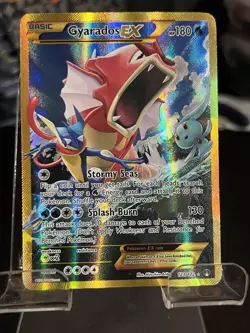 2016 Pokemon XY Full Art Gyarados EX Breakpoint 123/122 Secret Rare HP GOLD - Image 1