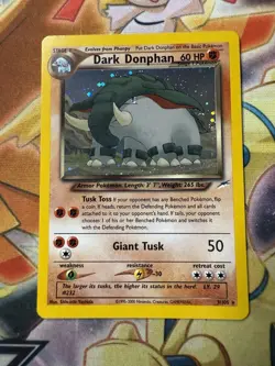 Pokemon TCG 2002 Neo Destiny Set: Dark Donphan 3/105 - Rare Holo Card - NM - Image 1