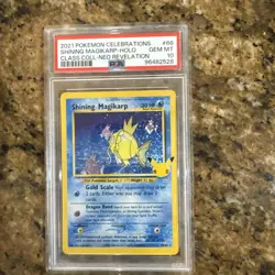Pokemon Shining Magikarp Holo Card 66/64 Celebrations Classic Collection PSA 10 - Image 1