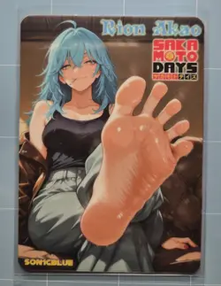 Rion Akao Sakamoto Days Custom Glow Waifu Card Feet Fan Art - Image 1