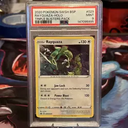 2020 Pokemon Black Star Promo Rayquaza Holo Card SWSH029 Psa 9 With Swirl! - Image 1