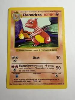 Charmeleon Pokemon Card No 24/102 - Base Set Unlimited - Shadowless - 1999 - NM - Image 1