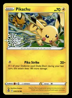 Pikachu 049/195 Snowflake Stamp Holo Advent Calendar Pokemon Card - Image 1