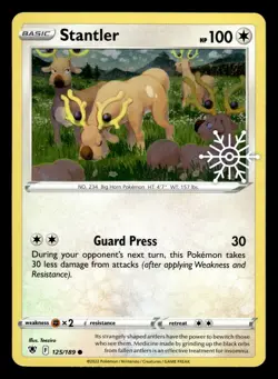 Stantler 125/189 Snowflake Stamp Holo Advent Calendar Pokemon Card - Image 1