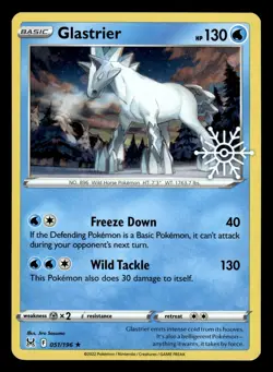 Glastrier 051/196 Snowflake Stamp Holo Advent Calendar Pokemon Card - Image 1