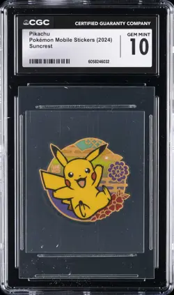 2024 POKEMON MOBILE STICKERS SUNCREST PIKACHU CGC 10 GEM MINT - Image 1