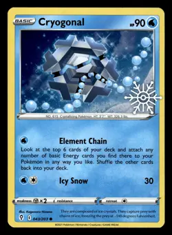 Cryogonal 043/203 Snowflake Stamp Holo Advent Calendar Pokemon Card - Image 1