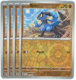 x4 Riolu Reverse Holo - (Common) 081/142 - Stellar Crown - Pokemon - Image 1