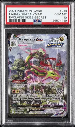 2021 POKEMON SWORD & SHIELD EVOLVING SKIES SECRET FULL ART/RAYQUAZA VMAX PSA 10 - Image 1