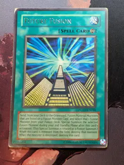 Yugioh Future Fusion POTD-EN044 Rare Unlimited Edition Mod/Heavy Played - Image 1