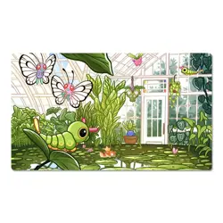 Caterpie Butterfree Pokemon Table Playmat PTCG TCG CCG Pad Trading Card Game Mat - Image 1
