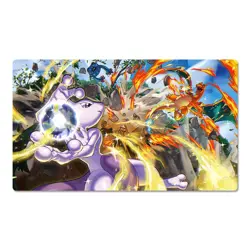 Mewtwo Charizard Pokemon Table Playmat TCG CCG Mat Gaming Play Pad Mousepad - Image 1
