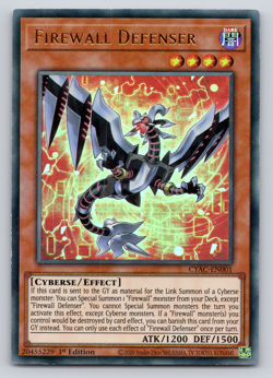 Firewall Defenser - CYAC-EN001 - Ultra Rare - 1st Edition Yugioh - Image 1