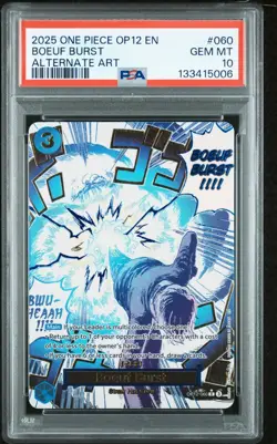 2025 ONE PIECE OP12-060 LEGACY OF THE MASTER BOEUF BURST EVENT ALT ART PSA 10 - Image 1
