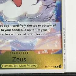 ONE PIECE CCG card: Zeus op11-106 R, foil, English, Misa Matoki tag Nami sp tr - Image 5