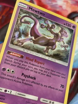 Pokemon Mewtwo SM214 Sun & Moon Promo Holo Basic 120HP 2019 TCG Card - Image 2