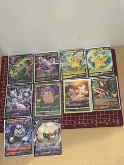 Pokemon TCG V Card Lot x10 Pikachu Mewtwo Zamazenta Full Art Bundle - Image 1