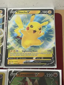 Pokemon TCG V Card Lot x10 Pikachu Mewtwo Zamazenta Full Art Bundle - Image 5