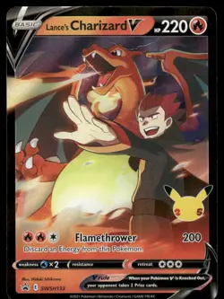 Pokemon Cards Lance's Charizard V SWSH133 Sword & Shield Promo Holo Promo MP - Image 1