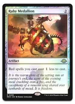 1x MTG Ruby Medallion *FOIL* MH3 Rare Artifact! NM Mint! - Image 1