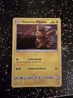 Pokemon Card Detective Pikachu Holo Promo SM190 - Image 1