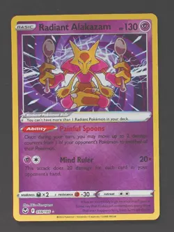 Radiant Alakazam 059/195 - Silver Tempest Pokemon TCG - NM - Image 1