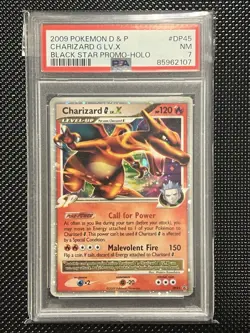 2009 POKEMON DIAMOND & PEARL BLACK STAR PROMO HOLO #DP45 CHARIZARD G LV.X PSA 7 - Image 1
