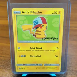 Pokemon Ash's Pikachu SM112 Promo Regular 70HP Quick Attack Electro Ball - Image 1