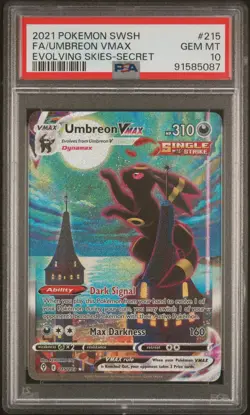 2021 POKEMON SWORD & SHIELD EVOLVING SKIES SECRET FULL ART/UMBREON VMAX PSA 10 - Image 1